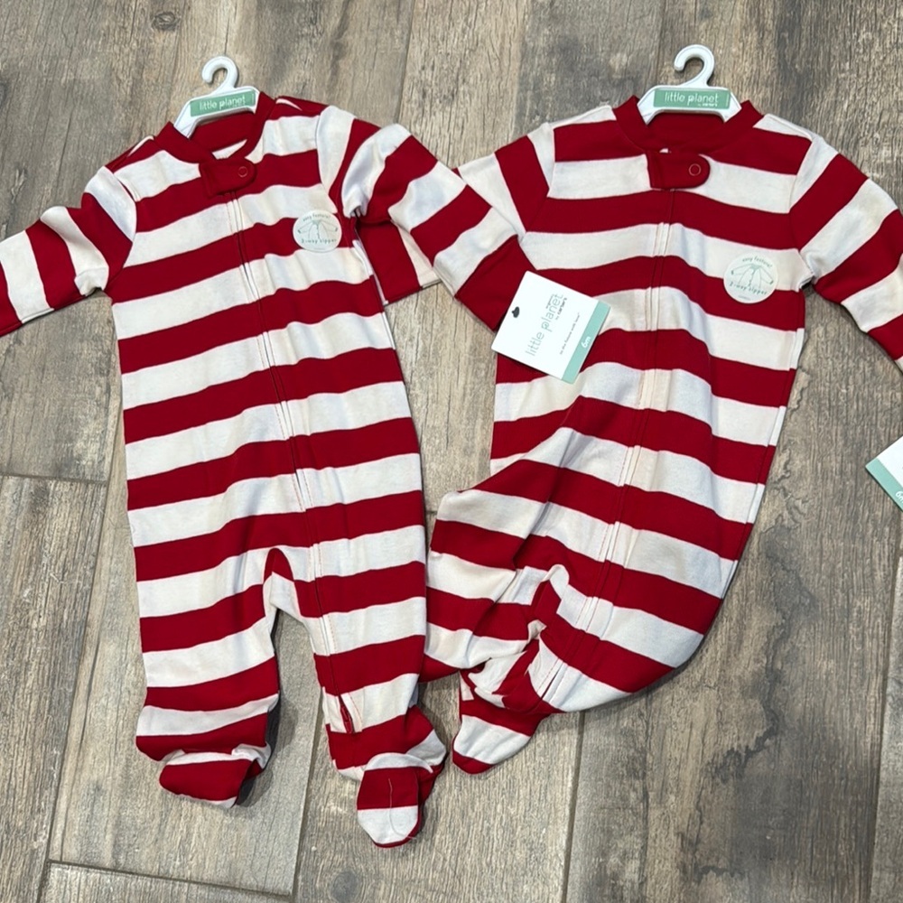 Carter's Red and White Striped Footie One Piece